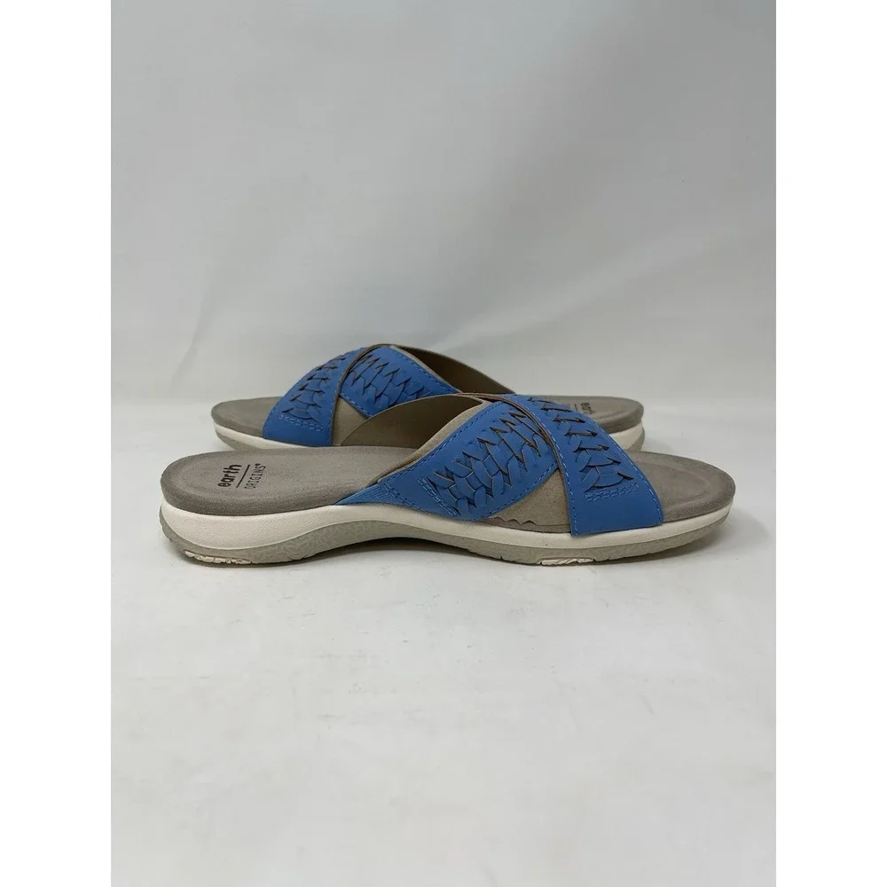 Earth Origins Blue Slide Comfort Sandal Women 8M